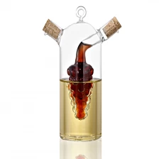 China Borosilicate Glass Grape Motif Oil and Vinegar Cruet Dispenser Bottle manufacturer