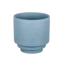 Cina Vaso in ceramica blu opaco con candela profumata con supporto per candela LOGO personalizzato disponibile produttore