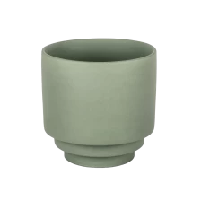 Cina Vaso di candela in porcellana con design a gradino verde opaco vuoto produttore