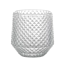 Cina Portacandele in vetro con motivo goffrato da 10 once, design a diamante produttore