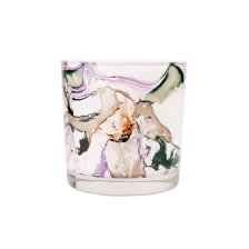 China Handcraft Swirl Pattern Candle Glass Jar Supply manufacturer