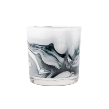 China Marble Finish Glass Candle Holder Handmade manufacturer