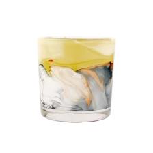 China Exclusive Marble Effect Glass Candle Jar For Scented Candles manufacturer