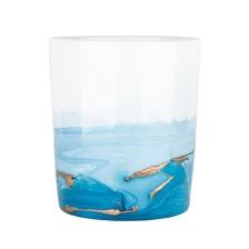 Cina Portacandele in ceramica ad acquerello fatti a mano da 15 once blu oceano produttore