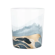 Cina Contenitore per candele in ceramica ad acquerello fatto a mano di lusso da 15 once fumoso produttore