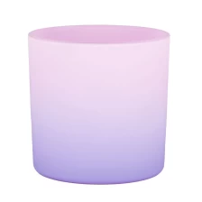 China Matte Ombre Colored Two Wicks Glass Candle Jar For Lavender Candles manufacturer