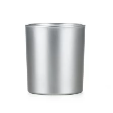 China Pearlescent Lacquer Silver Glass Candle Jar Luxury Design manufacturer