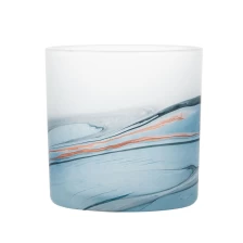 China Swirl Matte Painting Watercolor Custom Candle Jar 19oz manufacturer