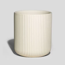 Cina Vasi in ceramica color crema pieghettati da 10 once vuoti per candele profumate produttore