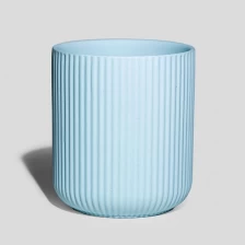 China Frascos de porcelana azul claro plissados ​​de 10 onças vazios para velas perfumadas fabricante