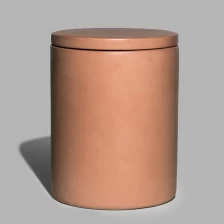 China High Quality Colored Concrete Candle Jar With Lid 11oz For Soy Wax manufacturer