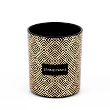 China Hotstamping Gold Black Candle Holder Glass 11oz manufacturer