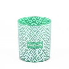 China Summer Green Hotstamping Silver Classic Candle Holder 11oz manufacturer