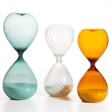 China Temporizadores de areia de ampulheta de borosilicato premium, 3 minutos/5 minutos/15 minutos/30 minutos/45 minutos/60 minutos para casa fabricante