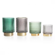 China Strips Candle Glass Collection Empty Jar Wholesale manufacturer