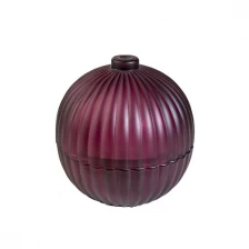 China Porta -velas de vidro listrado vertical premium com tampa fabricante