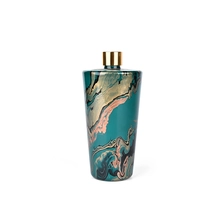 China Botol Hiasan Teal & Gold Swirl Moden pengilang