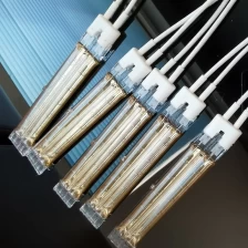 China 600 w twin tube IR heating halogen half gold tungsten quartz infrared ray heater filling drying lamp manufacturer