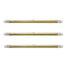 China 230v 1000w 300mm Tungsten Double Envelope Halogen Full Gold Quartz IR Infared Heater Heating Lamp manufacturer
