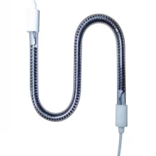 China S shape tube pipe heater 100w quartz led poultry reptile ceramic infrared heat lamp manufacturer