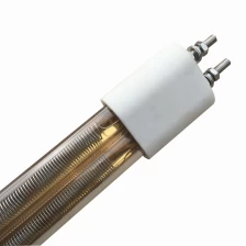 China Semi Gold Buffet Plated Halogen Heating Double Tube Lamp Infrared Heating Lamp manufacturer