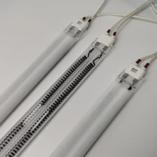 China Half White Coated Twin Tube Infrared Heating Lamp Round Head 400V 2500W Infrared Halogen Heat Lamps manufacturer