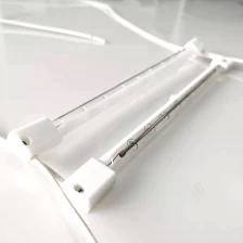 China Square Ceramic Head Near Infrared Heating Lamp Shortwave Tungsten Filament Single Tube Transparent Lamp Heater 220V 3000W manufacturer