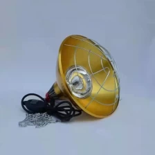 China Livestock Breeding Insulation Lampshade Chick Heating Lamp Piglet Thick Gold Reflector Infrared Heat Lamps for Chickens manufacturer