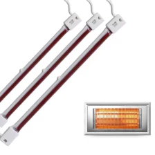 China Wholesales Ruby Half White 2000w Halogen Short Wave Infrared Vacuum Quartz Heating Lamp for Bathroom Ceiling manufacturer
