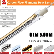 China Wholesale Customized Half Gold Single Tube Quartz Glass Halogen Infrared Heating Lamp manufacturer