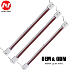 China Wholesales Ruby Half White Halogen Short Wave Infrared Vacuum Quartz Heating Lamp manufacturer