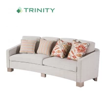 China 5-Star Modern Hotel Standard Made Simple White Upholstered 3 Seat Sofa manufacturer