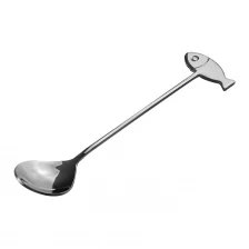 China Fashion Hot Sale Food Grade Stainless Steel Fish Shape Long Ice Cream Spoon manufacturer