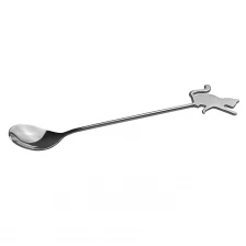 China High Quality Durable Stainless Steel Cutlery Dessert Long Cat Shape Spoon manufacturer