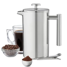 China High Quality Double Wall Stainless Steel French Press Coffee Pot manufacturer