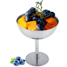 China High Quality Ice Cream Cup Stainless Steel Stand Fruit Pudding Dessert Ice Cream Bowl manufacturer