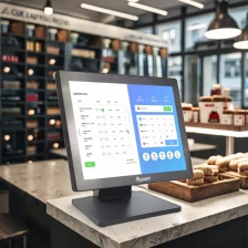 China 15.1 inch ramen POS Machine van retail touchscreen point of sale supermarkt pos -systeem allemaal in één kassa fabrikant