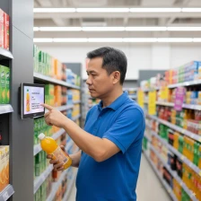 China Verificador de preços de carcaças metálicas elegantes com suporte para Windows 10 Pro e Android 11 fabricante