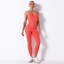 China S-SHAPER Seamless Women's Yoga Jumpsuit Backless Sports Romper Playsuit Sleeveless Gym Bodysuit Manufacturer manufacturer