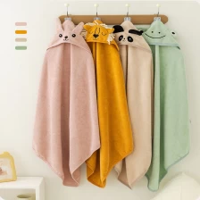 China 100%Cotton Baby Bath Towel Hooded Bath Towel Wrap With Animal Ears manufacturer