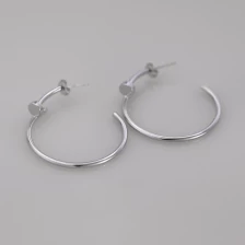 China Brass Nail Shaped Half-C Hoop Earring. manufacturer