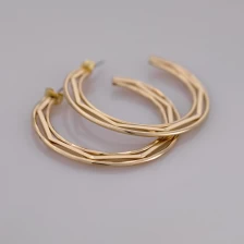 China Geometric Circle Irregular Half-C Brass Hoop Earring. manufacturer