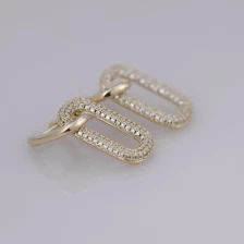 China Twisted Zircon Full Pave Brass Hoop Earring. manufacturer