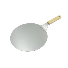 China 10 inch 12 inch Stainless Steel Round Pizza Peel Shovel manufacturer