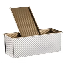 China Aluminum Non Stick Corrugated Bread Loaf Pan with Lid manufacturer