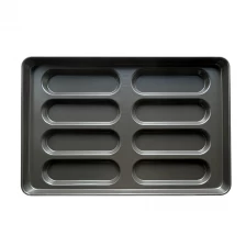 China Aluminized Steel 8-mold Hot Dog Bun Pan manufacturer
