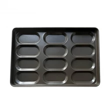 China Aluminized Steel 12-mold Hot Dog Bun Pan manufacturer