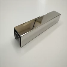 porcelana 25x21mm ranurado de acero inoxidable Rectángulo de montaje superior de carril para la barandilla de vidrio o de la piscina de cercado fabricante