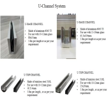 Chiny Architektoniczne balustrady satyna anodowana głębokich i płytkich U-kanałowy System z uszczelką szyby Roll w dla 1\/2 cala szkła producent