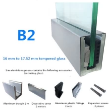 China Balustrade rahmenlose Aluminium-U-Kanal-Zaunplatten aus gehärtetem Glas Hersteller